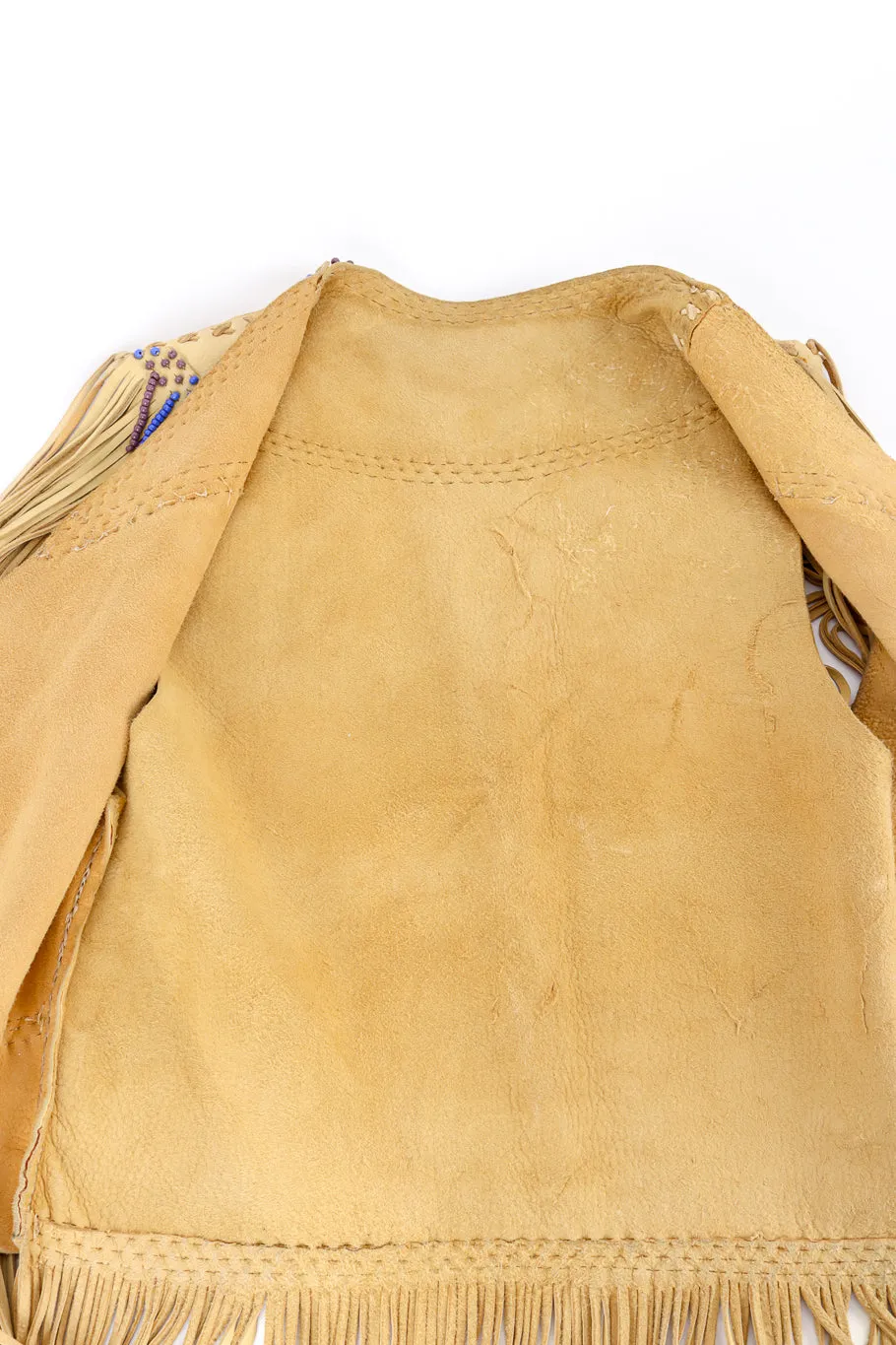 Leather Fringe Beaded Vest