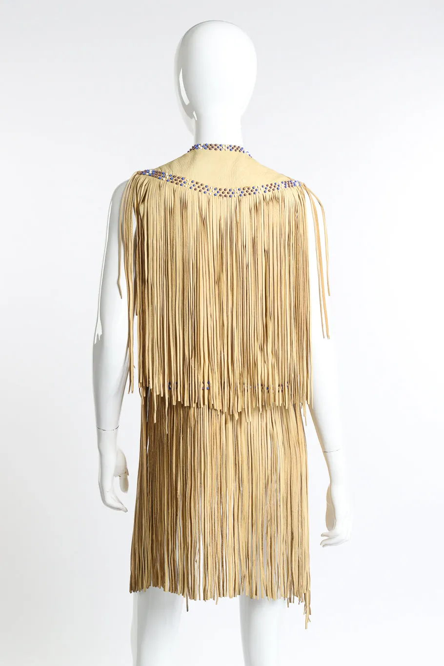 Leather Fringe Beaded Vest