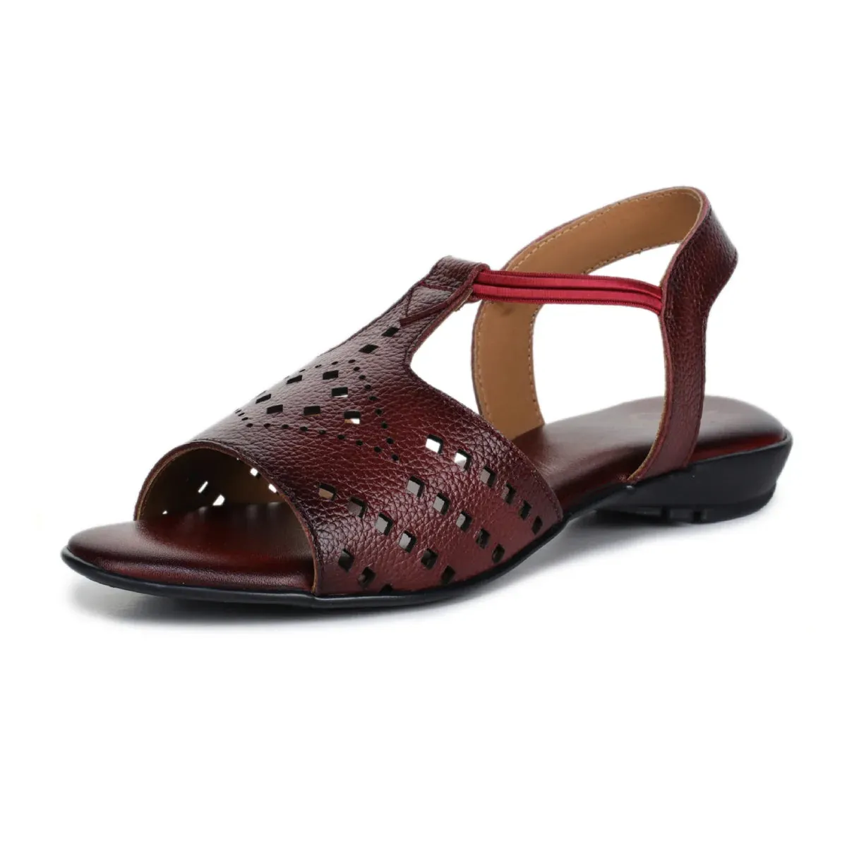 Leather Sandals For Women L 648 – Thong Style with Brogue Detailing