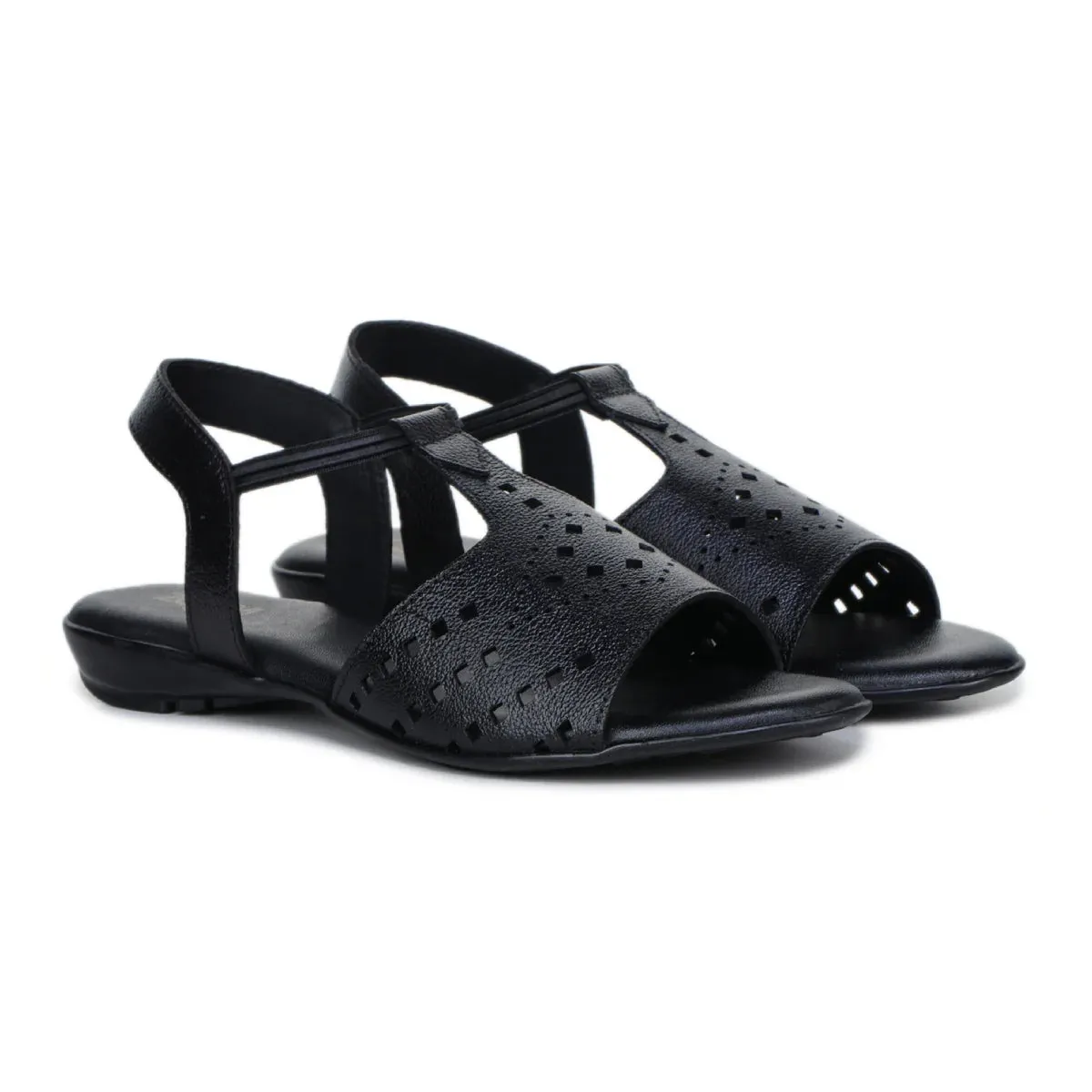 Leather Sandals For Women L 648 – Thong Style with Brogue Detailing