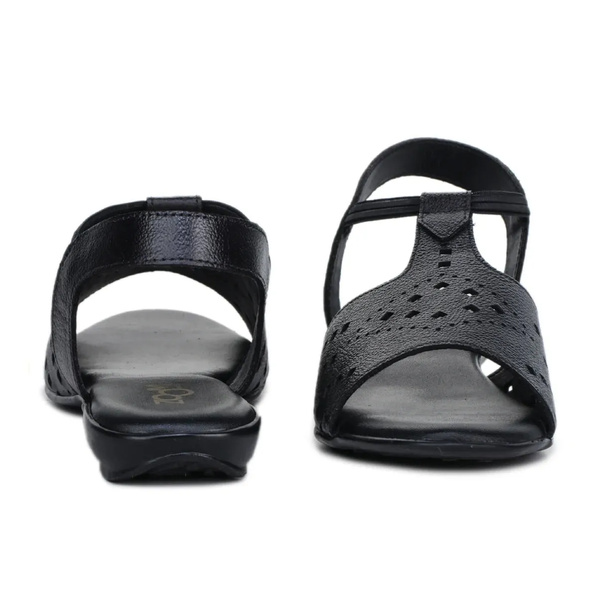 Leather Sandals For Women L 648 – Thong Style with Brogue Detailing