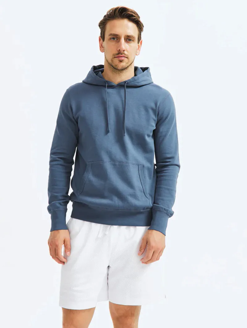 Light weight Terry Pullover Hoodie Washed Blue