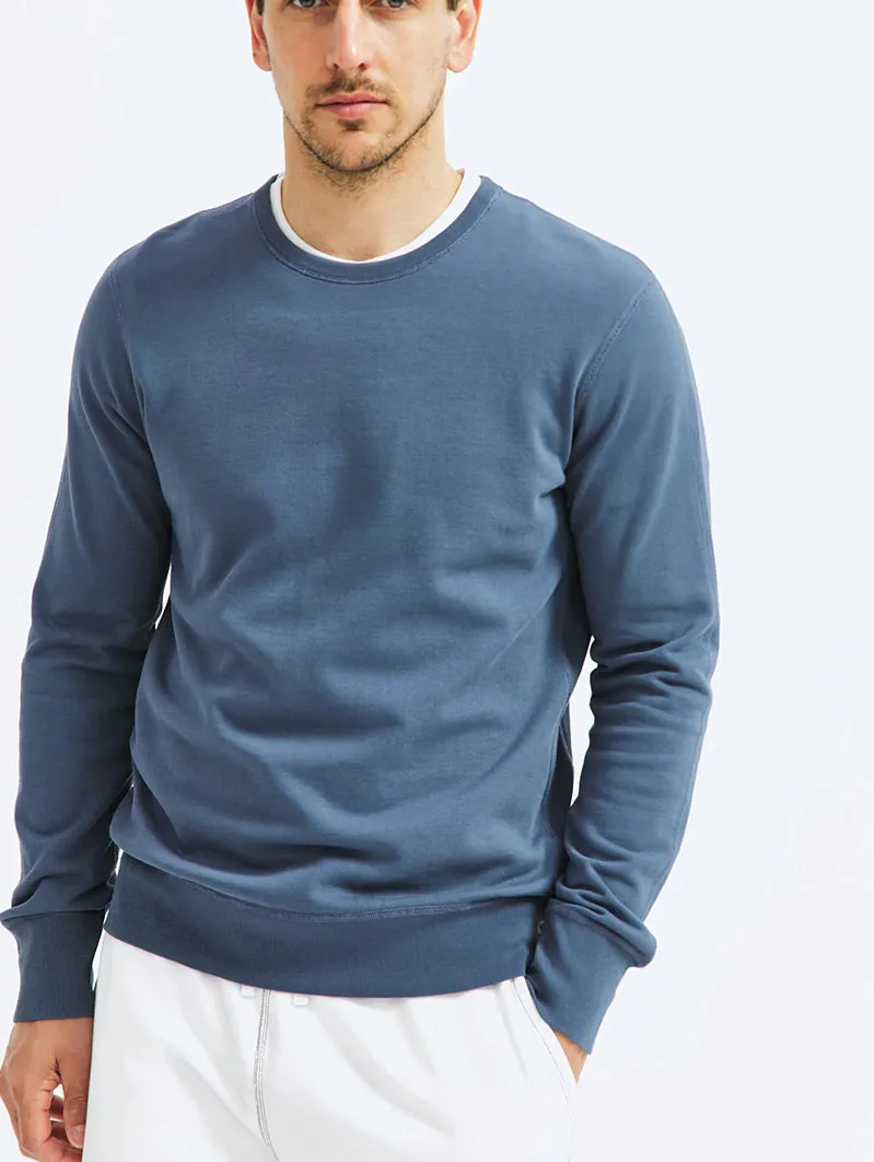 Lightweight Terry Crewneck Washed Blue