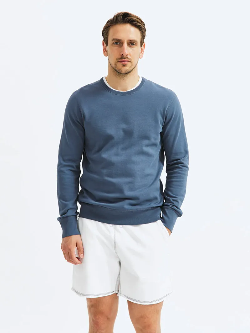 Lightweight Terry Crewneck Washed Blue