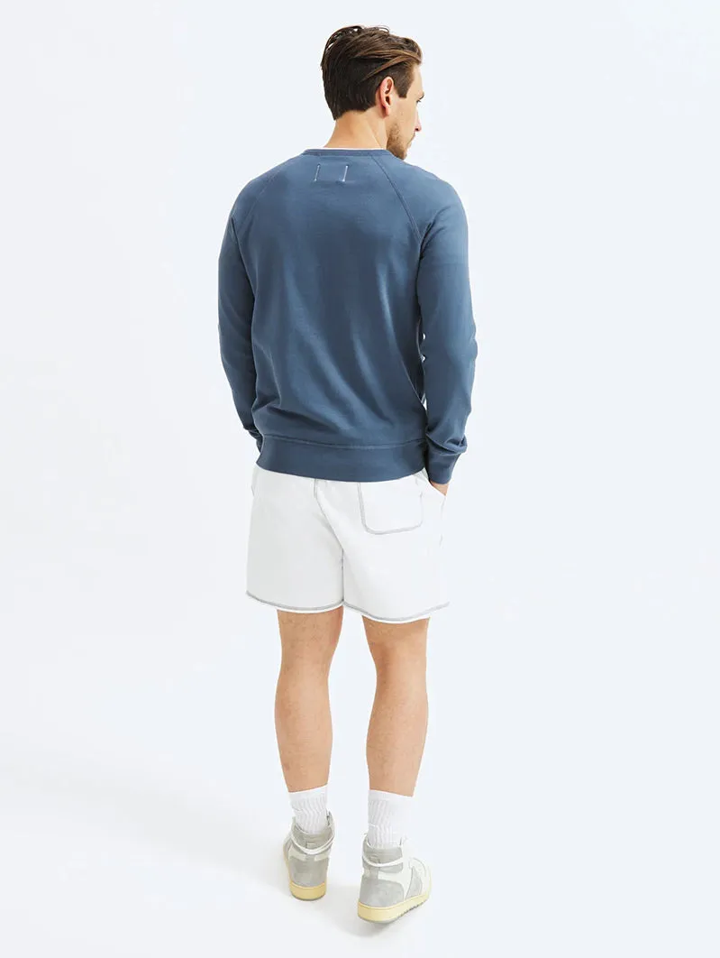 Lightweight Terry Crewneck Washed Blue