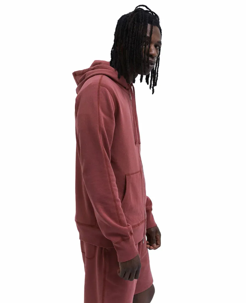 Lightweight Terry Full Zip Hoodie Russet