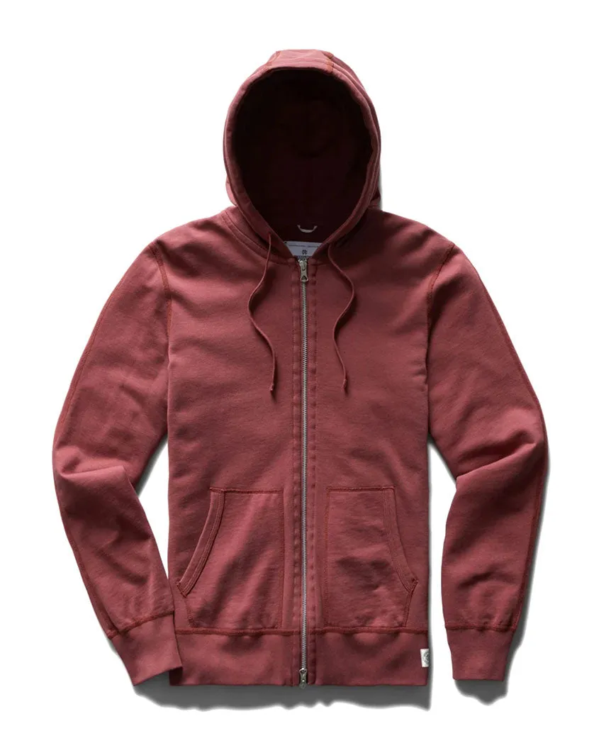 Lightweight Terry Full Zip Hoodie Russet