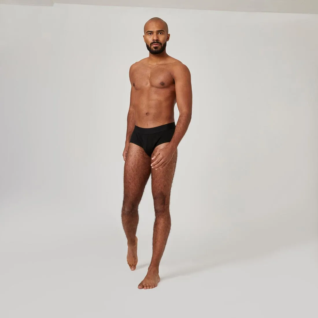 Lot x2 Slips fitness droite coton majoritaire - 500 noir gris