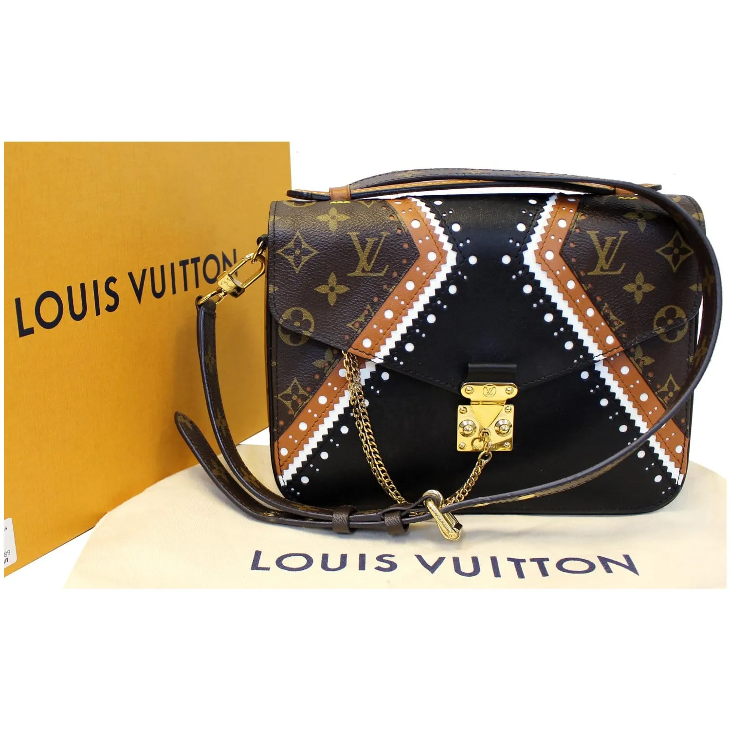 LOUIS VUITTON Metis Pochette Brogue Reverse Monogram Shoulder Bag Brown