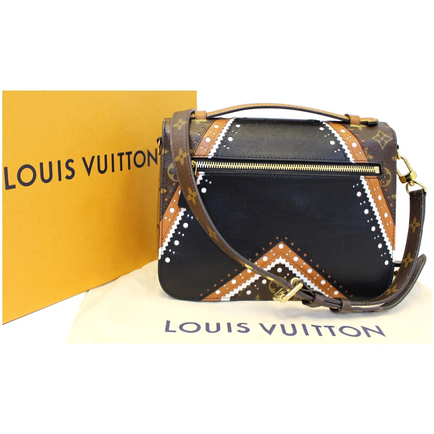 LOUIS VUITTON Metis Pochette Brogue Reverse Monogram Shoulder Bag Brown