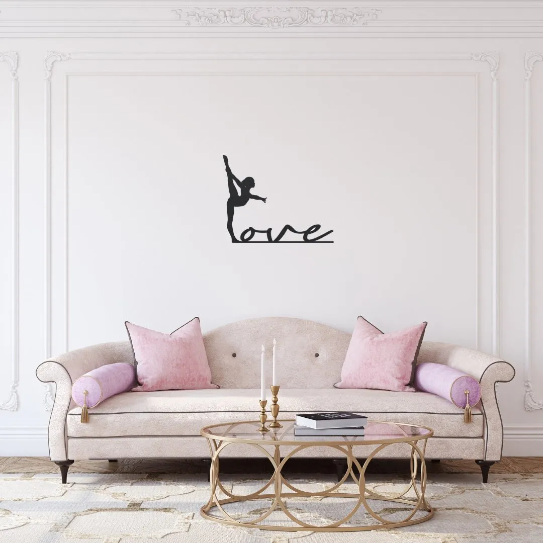 Love Gymnastics Metal Wall Art
