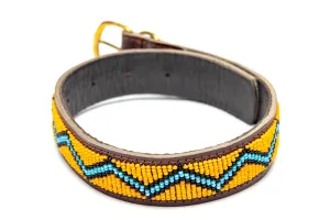 Maasai Beaded Leather Dog Collar
