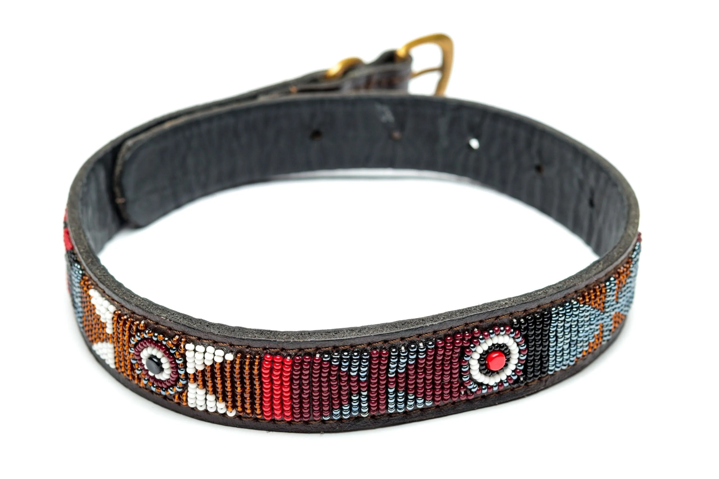 Maasai Beaded Leather Dog Collar