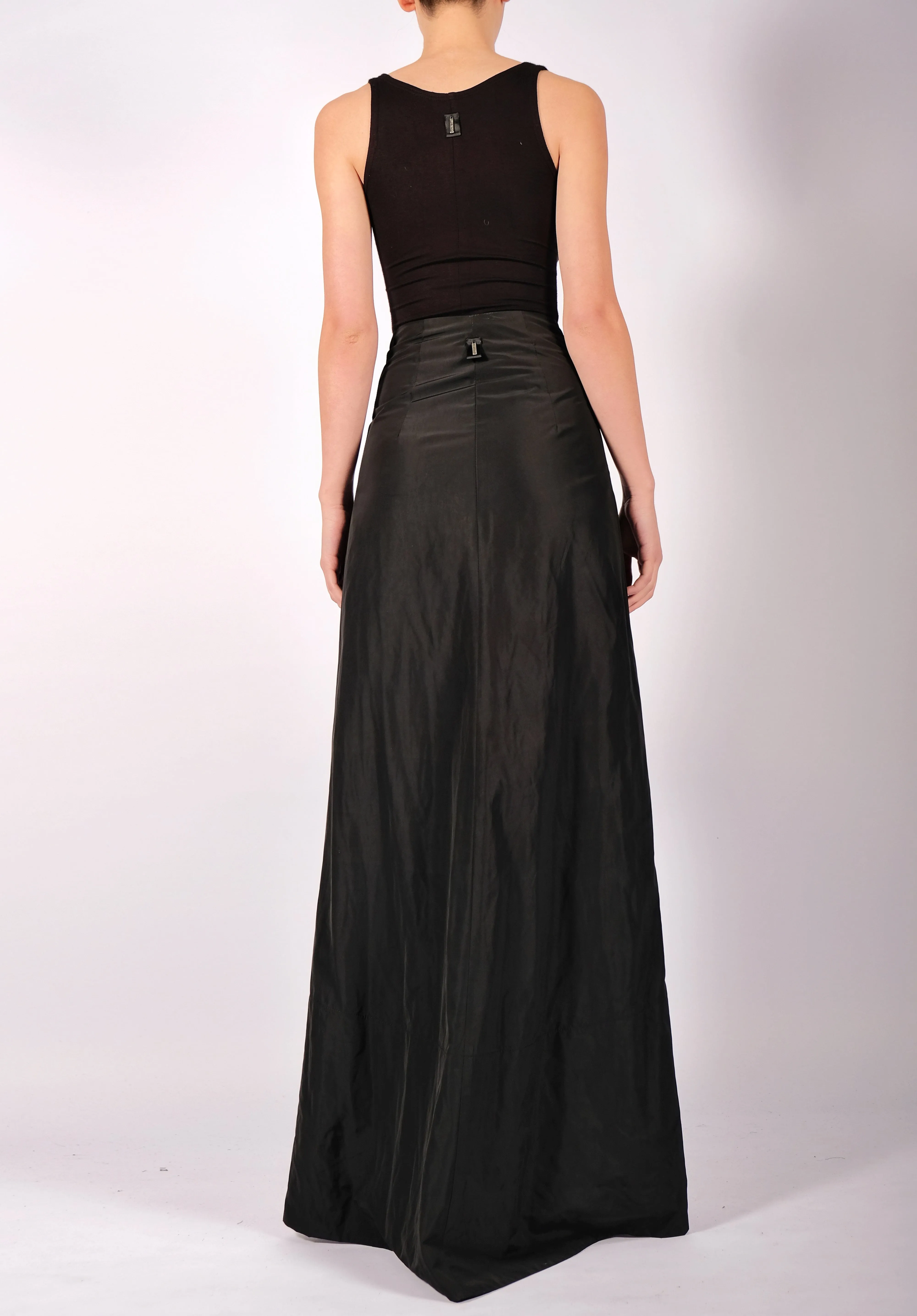 Maxi Raincoat Skirt with Zippers