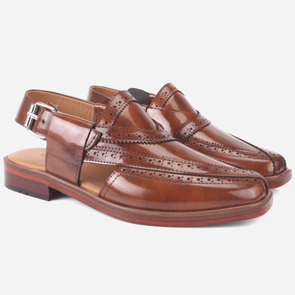 Men "AUXIER" Brogue Detailing Peshawari Sandals