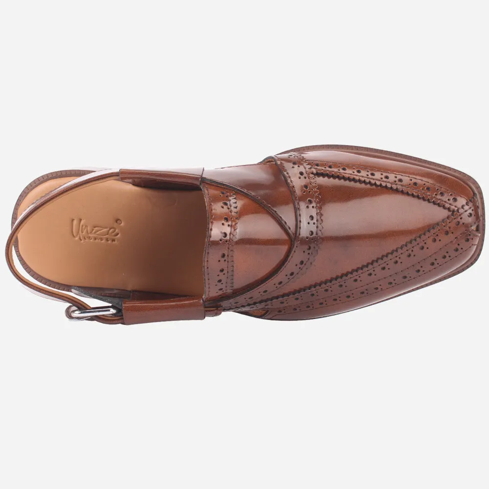 Men "AUXIER" Brogue Detailing Peshawari Sandals