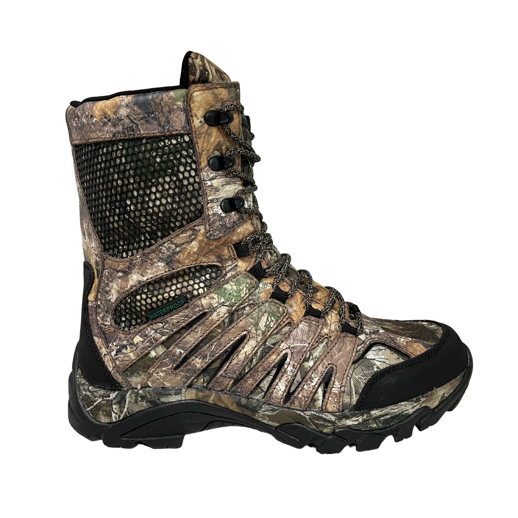 Men's 8" Waterproof Side Zipper Brown Hunting Boot - 1023
