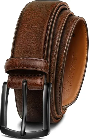 Mens Genuine Leather Belt for Dress and Casual Jeans