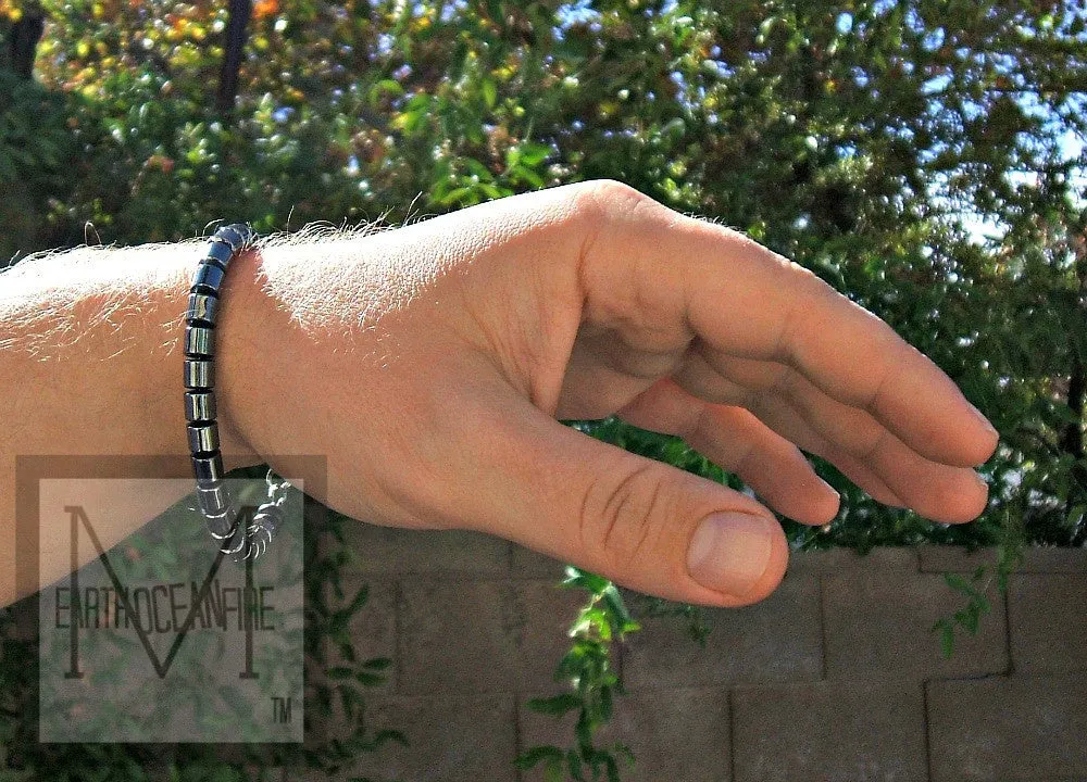 Men's Hematite Beaded Bracelet