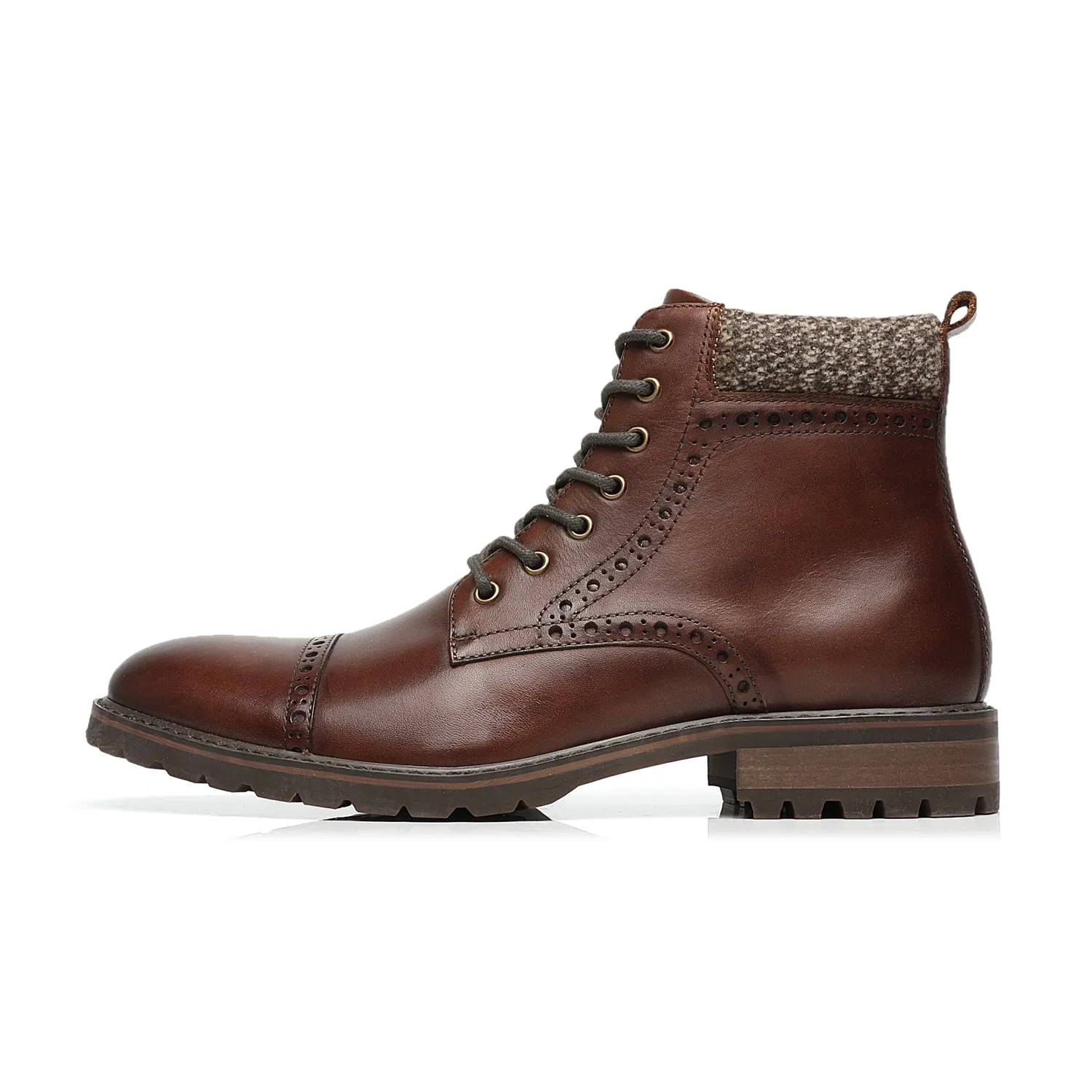 Men's Lace Up Boot Deeno-2-darkbrown