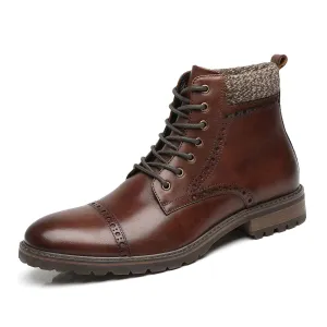 Men's Lace Up Boot Deeno-2-darkbrown