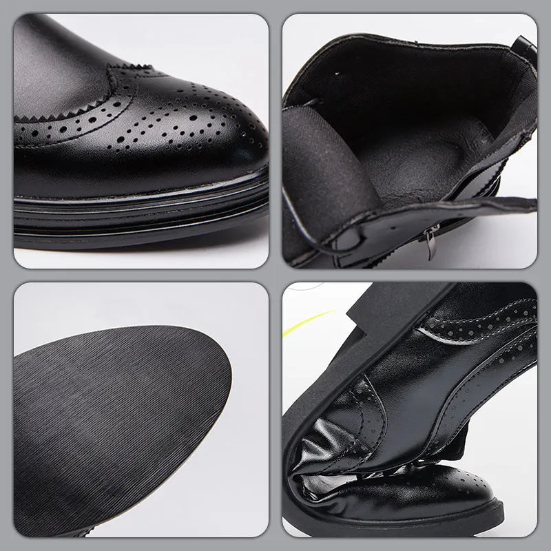 Men's Lace-Up Carved Wingtip Brogue Boots（50% OFF）