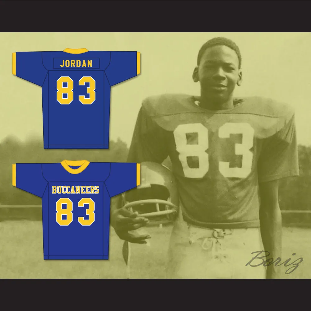Michael Jordan 83 Laney High School Buccaneers Blue Football Jersey 2