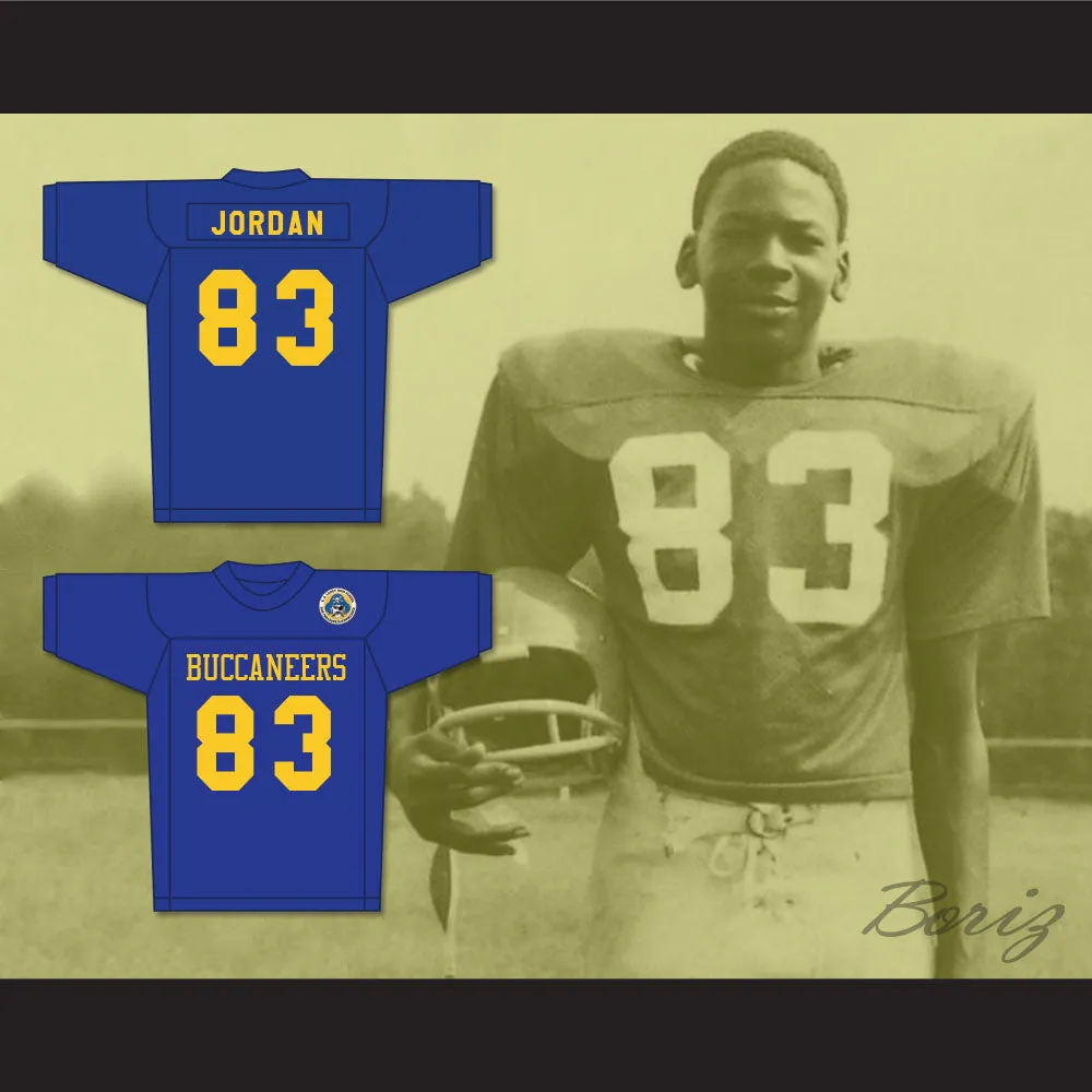 Michael Jordan 83 Laney High School Buccaneers Blue Football Jersey with Patch