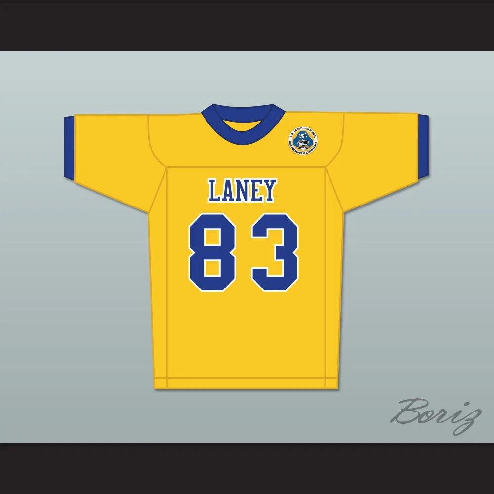 Michael Jordan 83 Laney High School Buccaneers Yellow Football Jersey with Patch 2