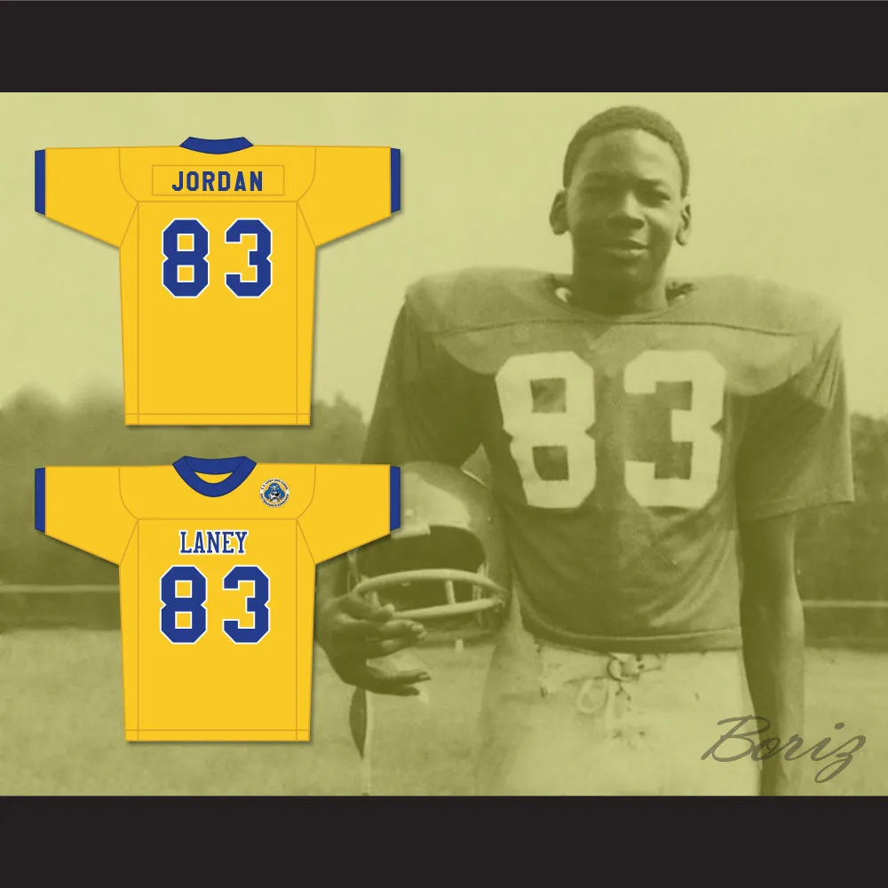Michael Jordan 83 Laney High School Buccaneers Yellow Football Jersey with Patch 2