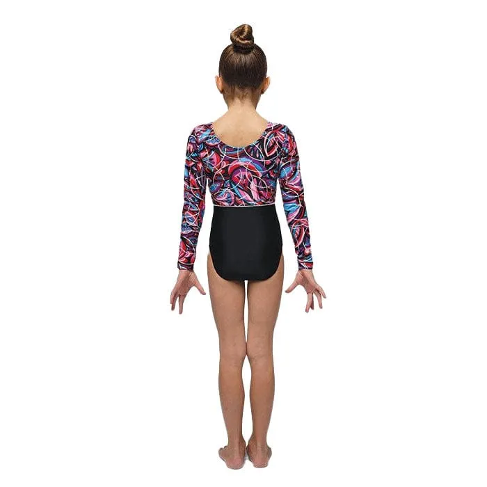 Mondor 27895 Printed Long Sleeve Leotard - Child