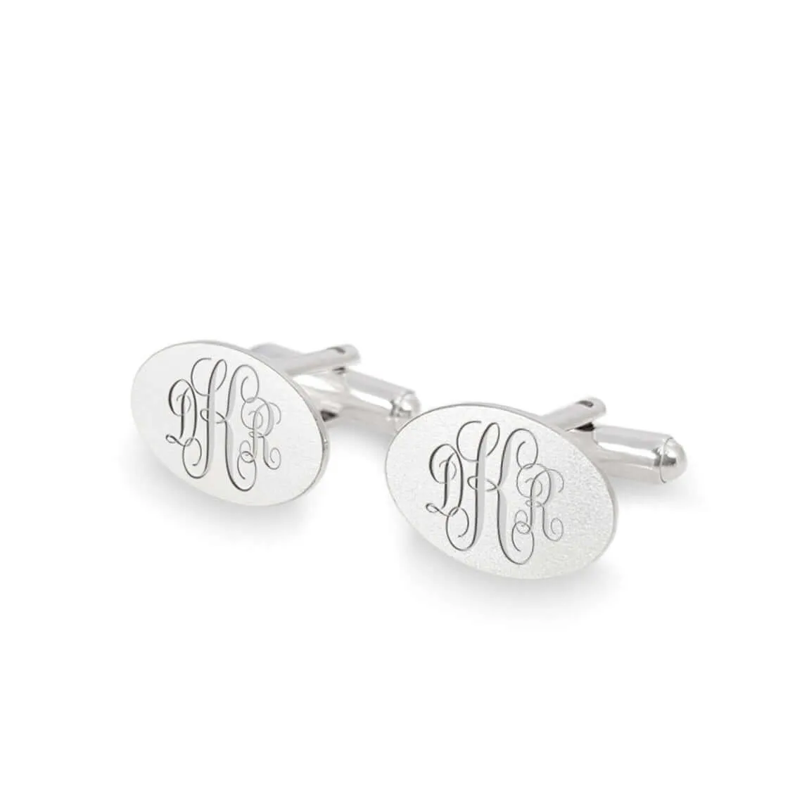 Monogrammed Cufflinks in Sterling Silver Anniversary Gift