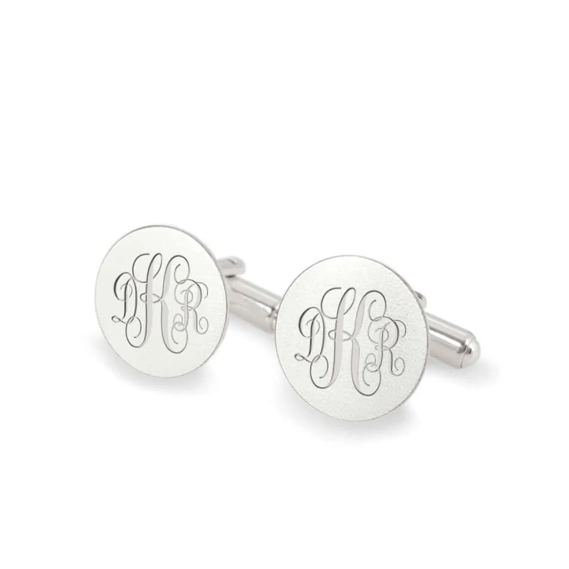 Monogrammed Cufflinks in Sterling Silver Anniversary Gift