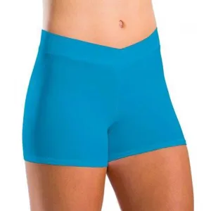 Motionwear Turquoise 7113-B V-Waist Shorts - Girl’s 8-10