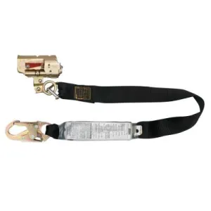 MSA FP Pro Rope Grab w/Shock-Absorbing Lanyard, 3 ft, Snap Hook Connect, Black, 415940