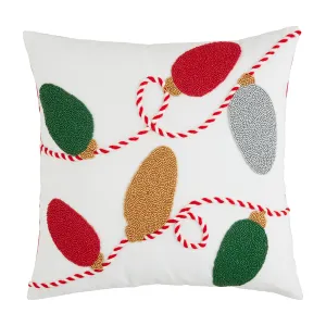 Mudpie String of Lights Beaded Pillow