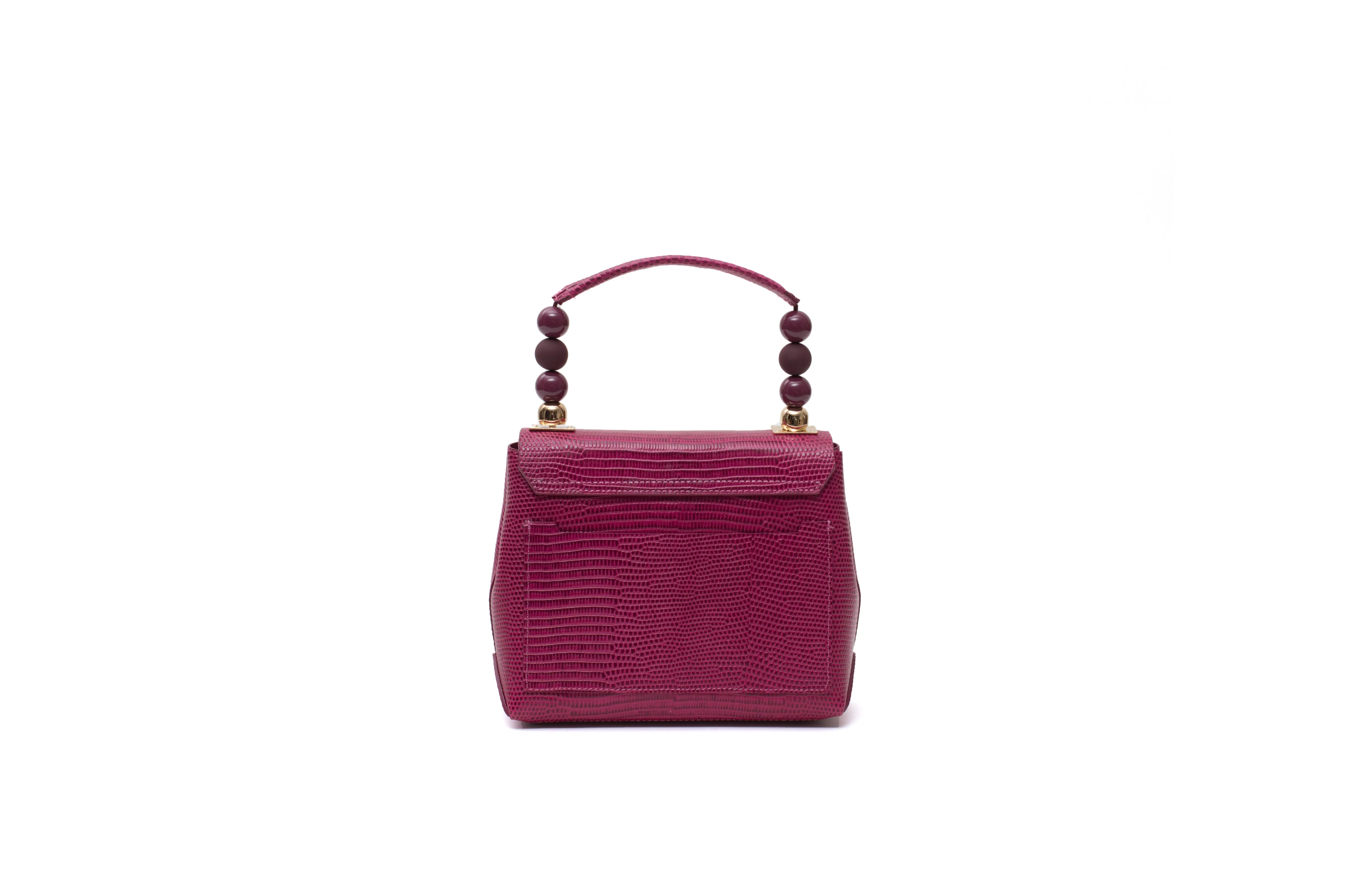 Nº48 Carré Top Handle Mini - Fuchsia Lizard // WEB EXCLUSIVE
