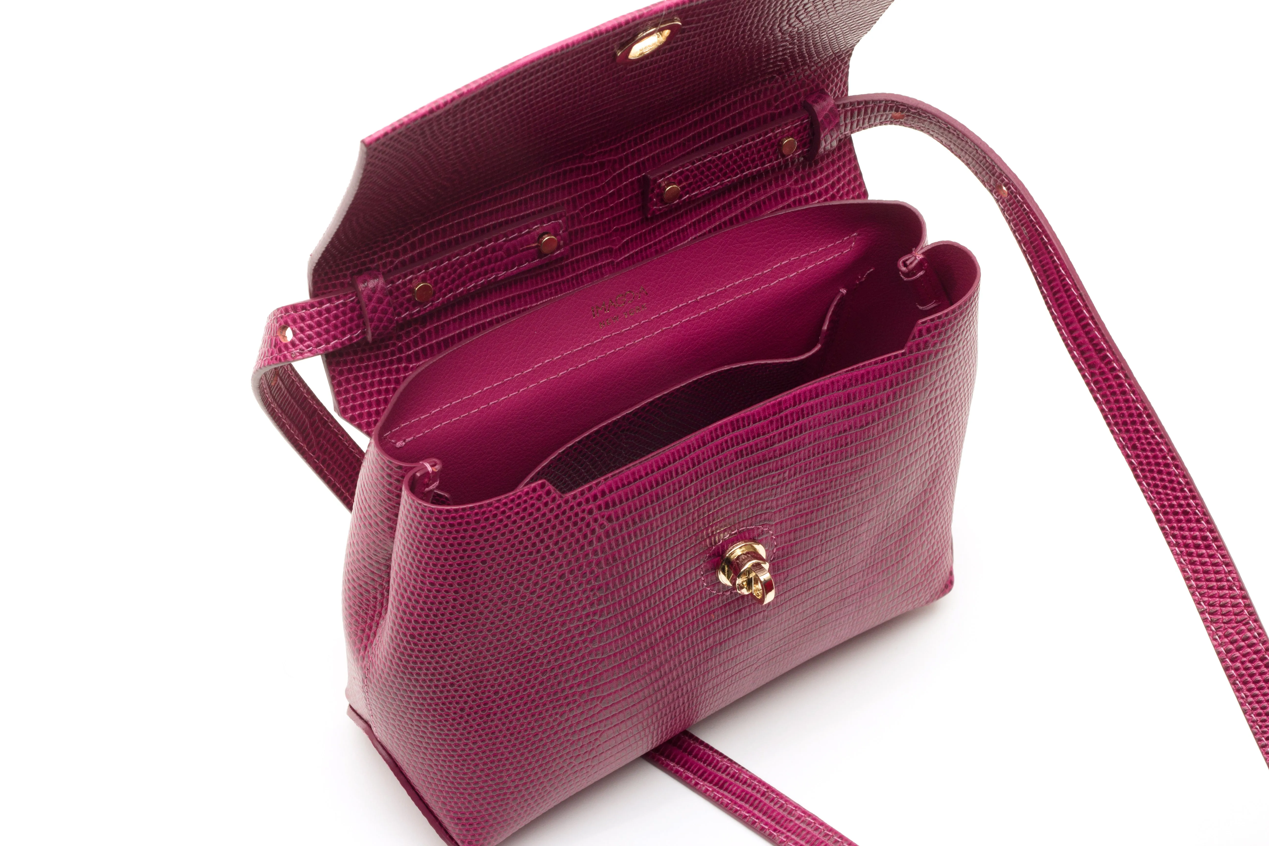 Nº48 Carré Top Handle Mini - Fuchsia Lizard // WEB EXCLUSIVE