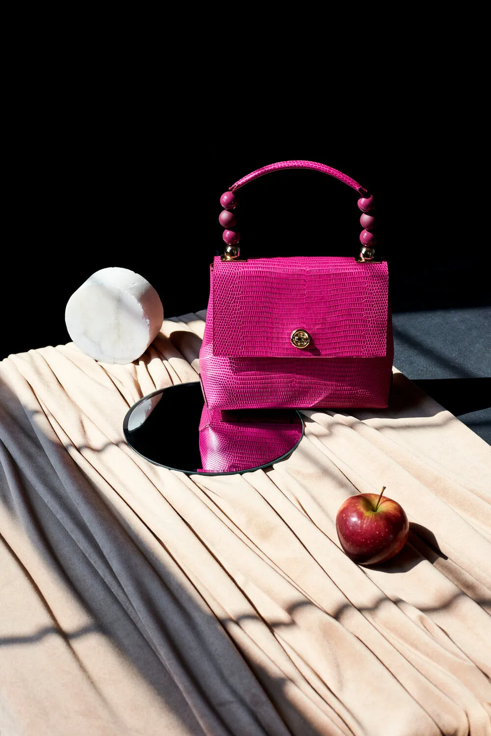 Nº48 Carré Top Handle Mini - Fuchsia Lizard // WEB EXCLUSIVE
