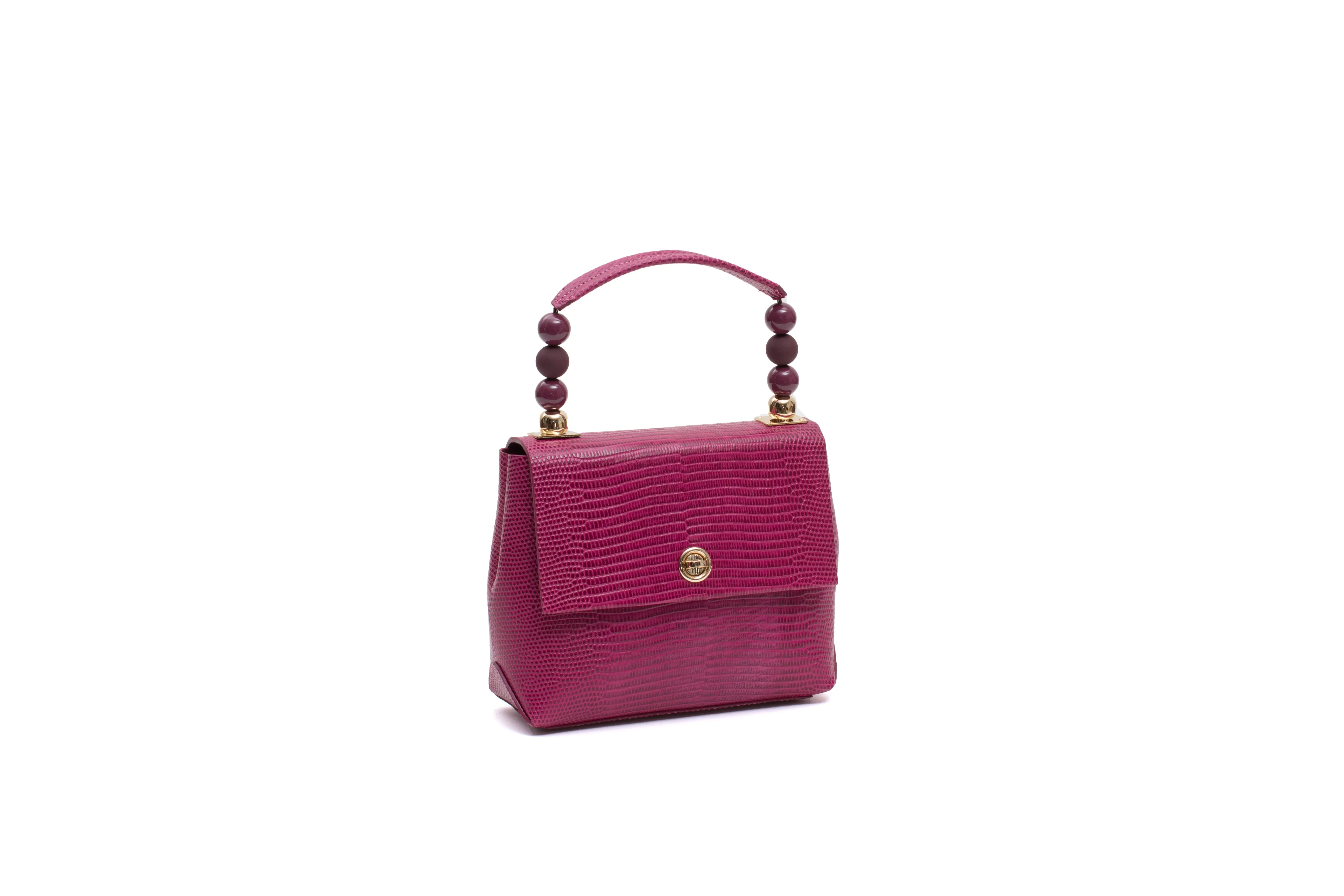 Nº48 Carré Top Handle Mini - Fuchsia Lizard // WEB EXCLUSIVE