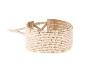 Narrow 3 Dot Triangle Leather Bracelet (Pink, Gold)