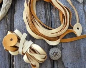 Native American Inspired Beaded Leather Earrings; Sitting Bull