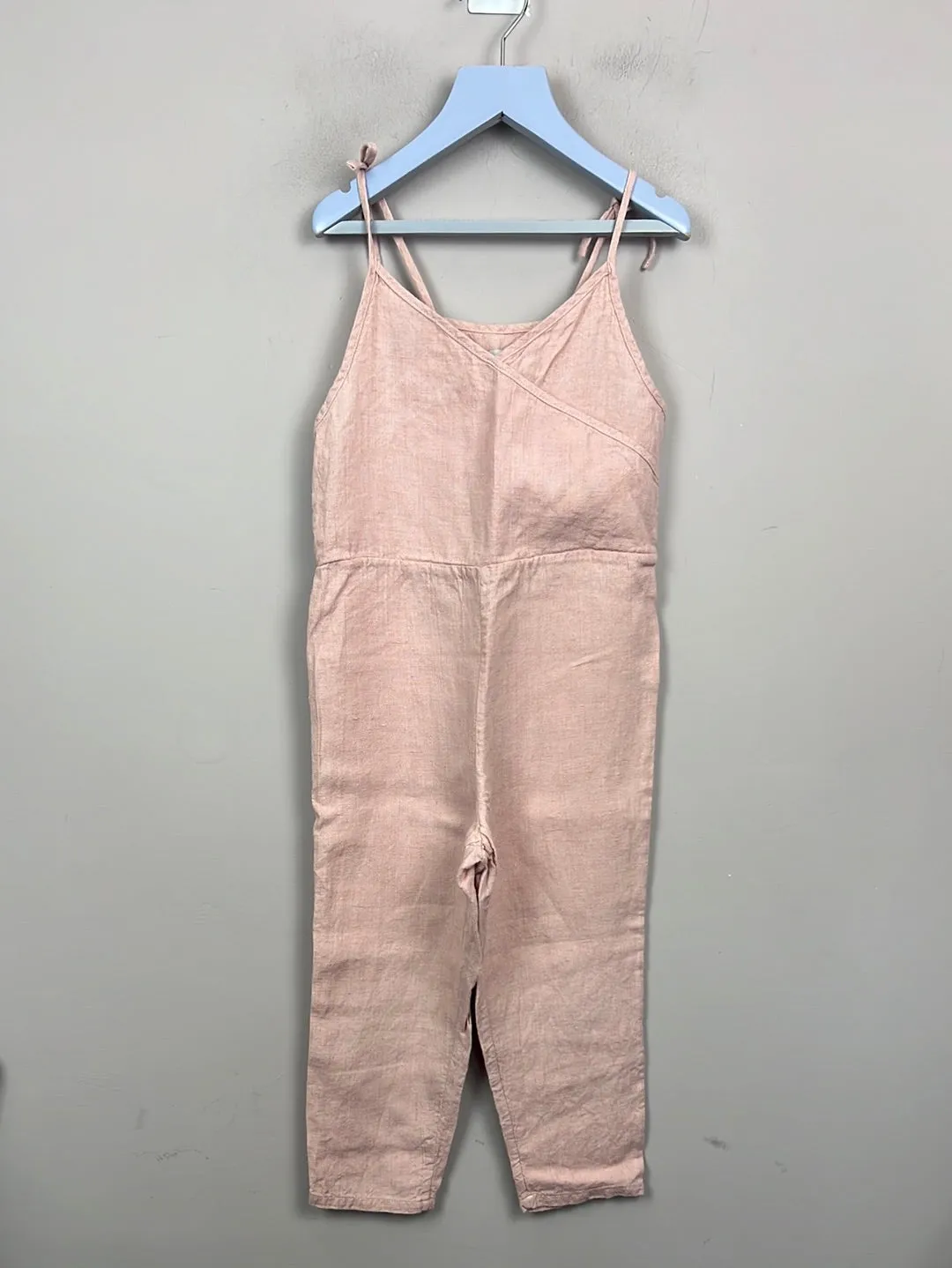 Nellie Quats Pink Linen Jumpsuit 5-6y