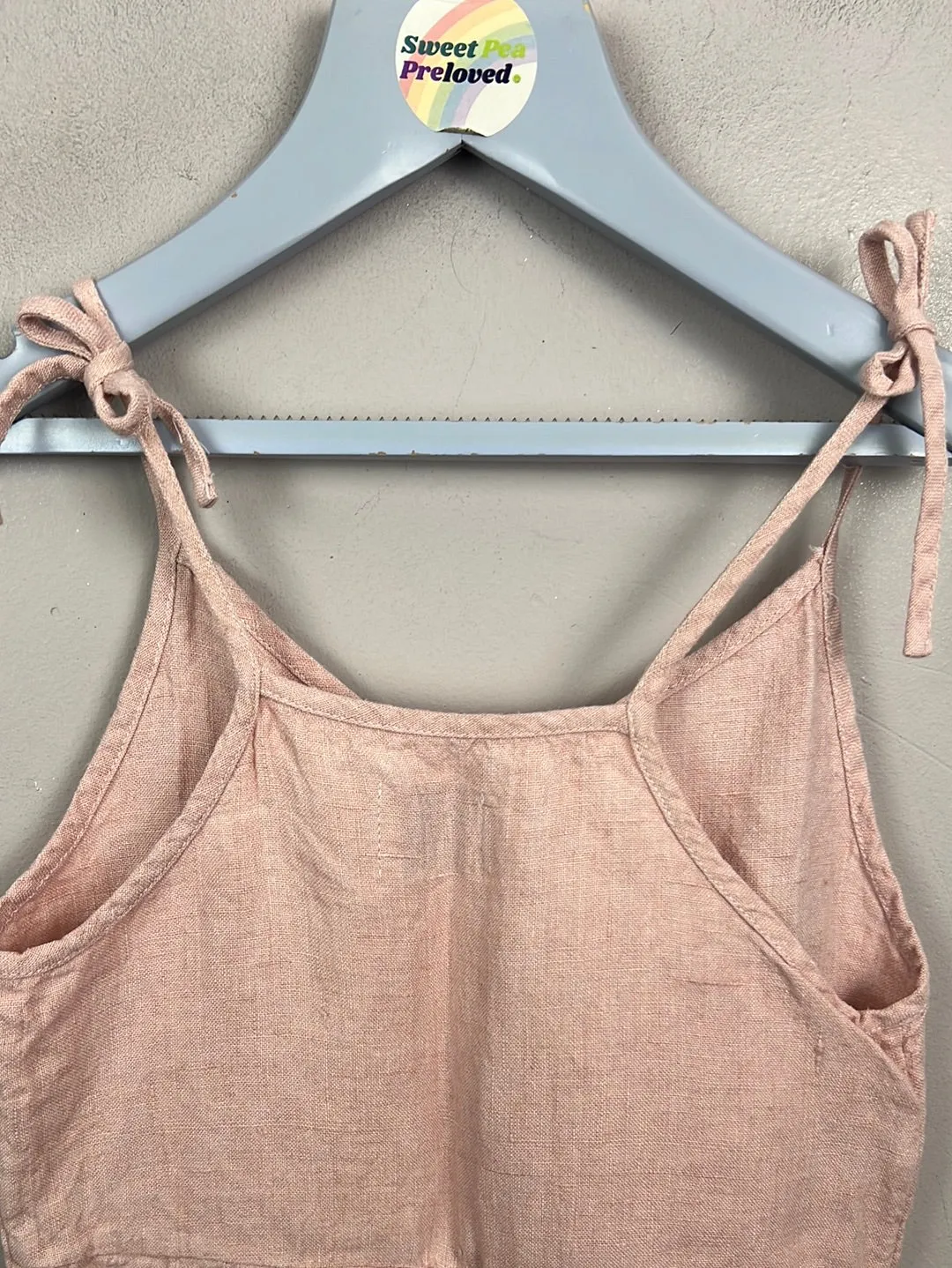 Nellie Quats Pink Linen Jumpsuit 5-6y