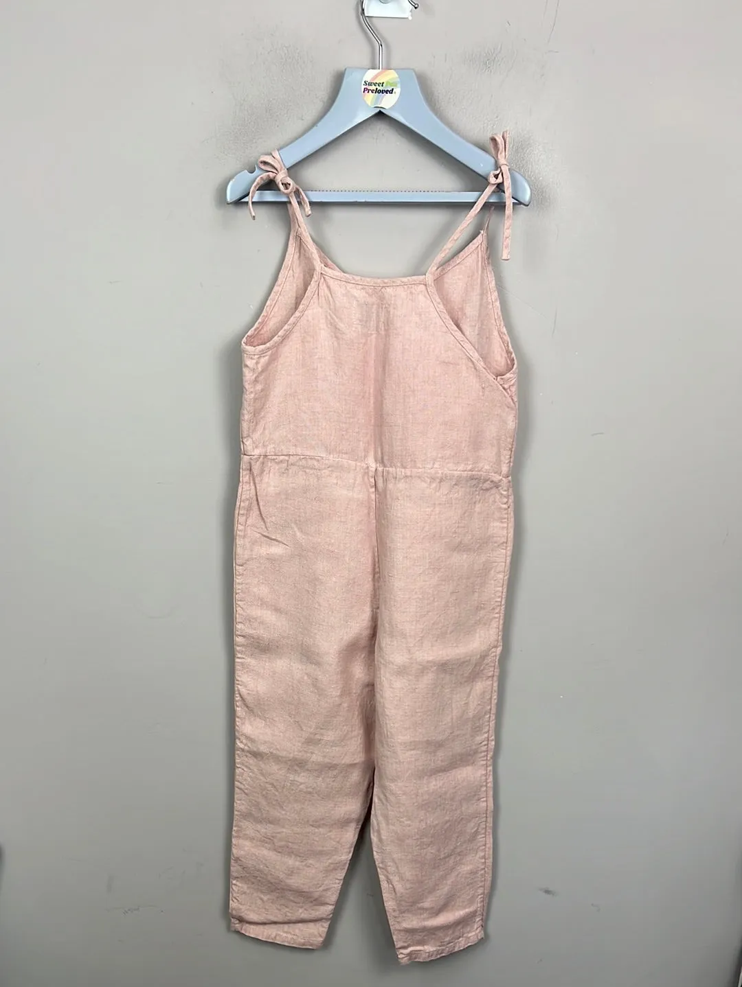 Nellie Quats Pink Linen Jumpsuit 5-6y