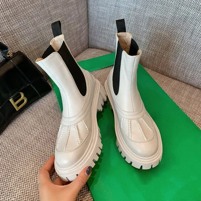 Non-Slip  External Wear Platform Women Shoes Mid-calf Boots