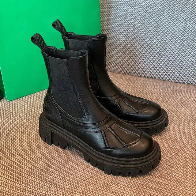 Non-Slip  External Wear Platform Women Shoes Mid-calf Boots