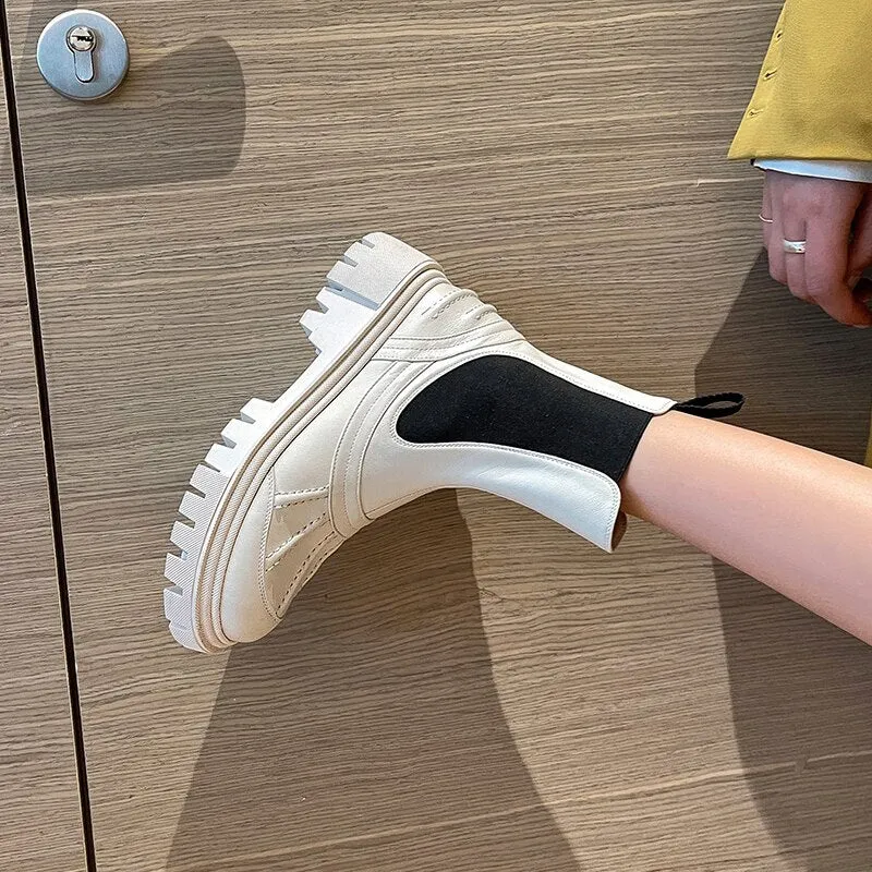 Non-Slip  External Wear Platform Women Shoes Mid-calf Boots