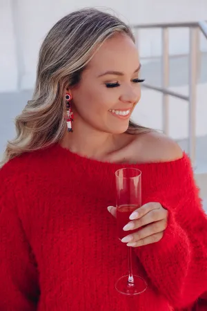 Nutcracker Beaded Earrings - Red