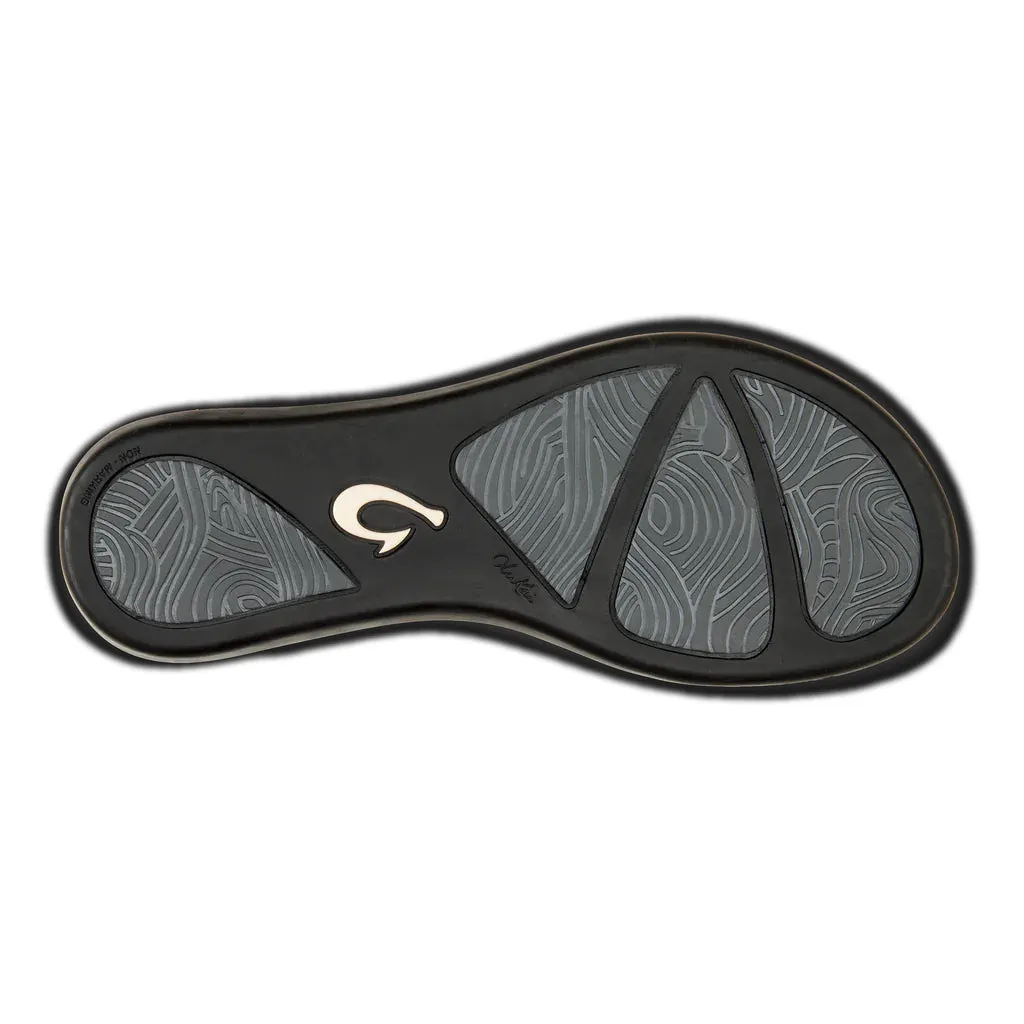 Olukai Womens Ho'opio Silver/Charcoal Sandal
